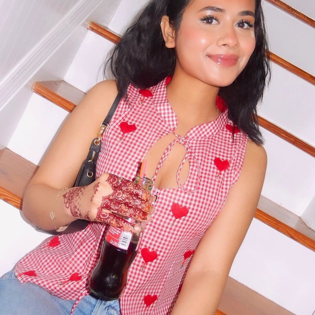Chorki - Grameen Checkered Hand Embroider Halter Top