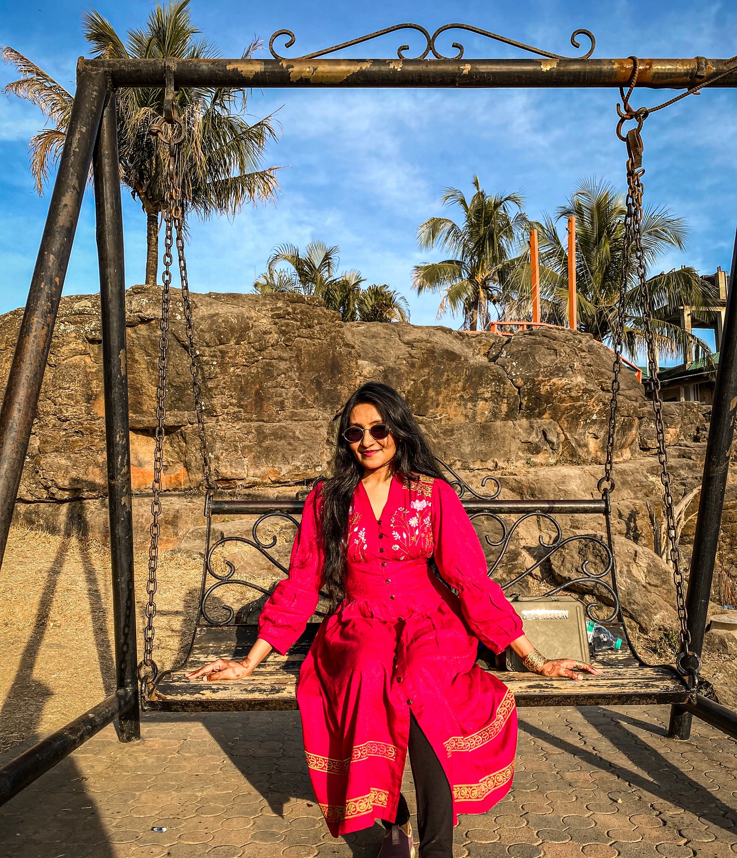 Bashonti - Hand-Embroidered & Hand-Block Printed Dress