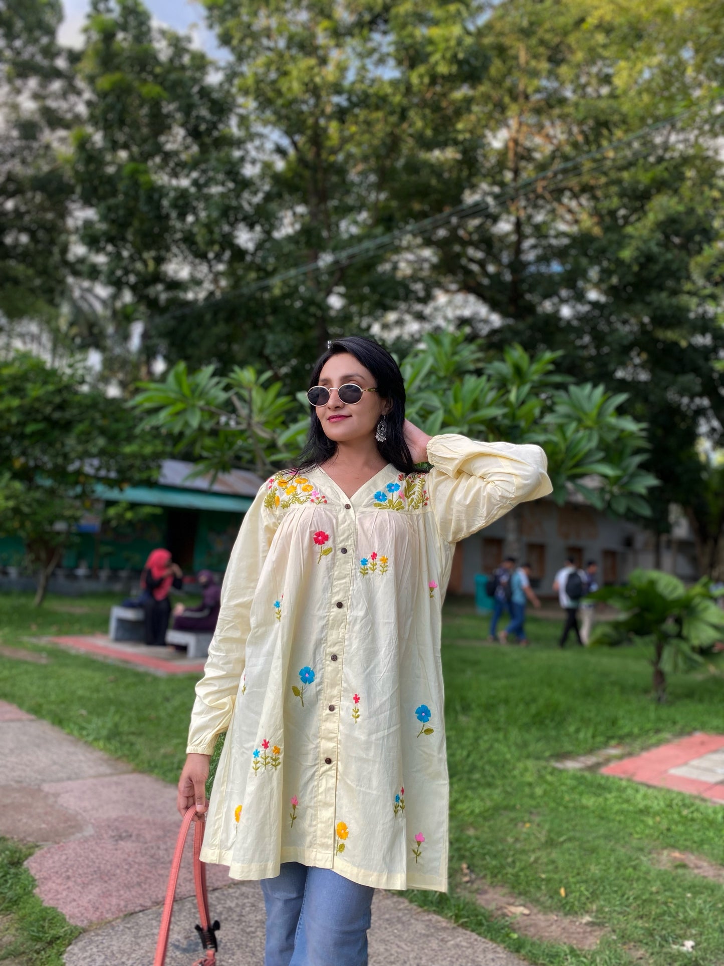 Projapoti (Butterfly) - Hand Embroider Ethnic Tunic Top