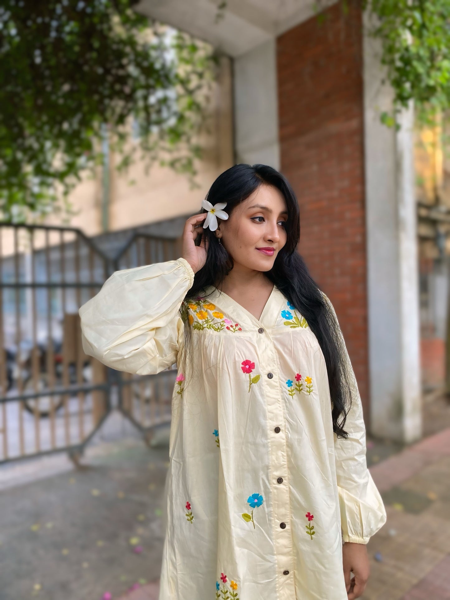 Projapoti (Butterfly) - Hand Embroider Ethnic Tunic Top