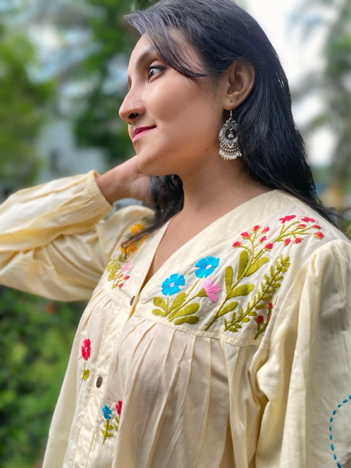 Projapoti (Butterfly) - Hand Embroider Ethnic Tunic Top