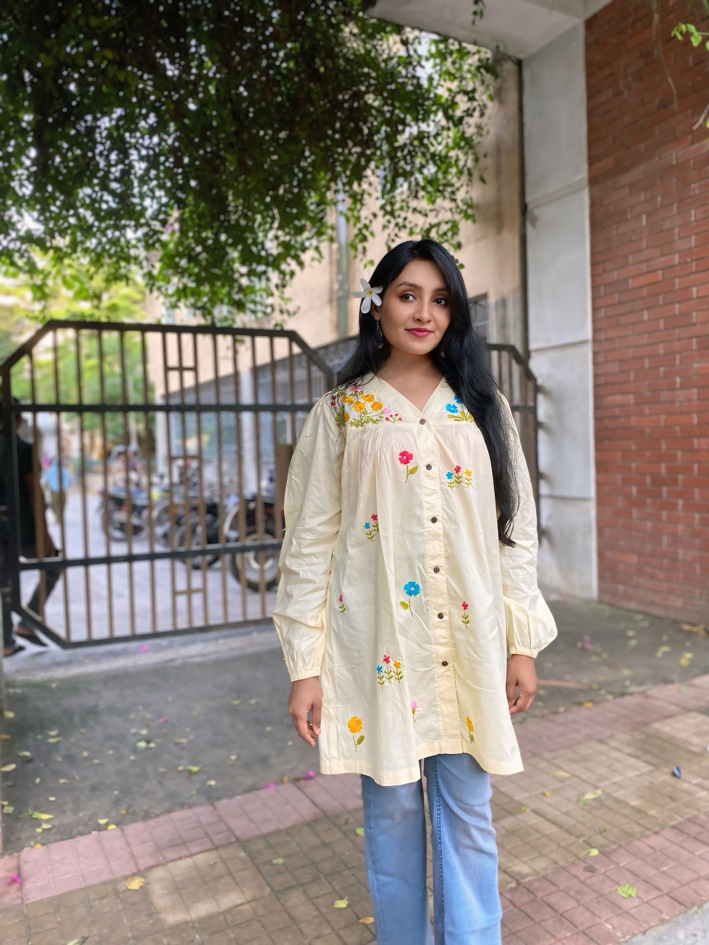 Projapoti (Butterfly) - Hand Embroider Ethnic Tunic Top
