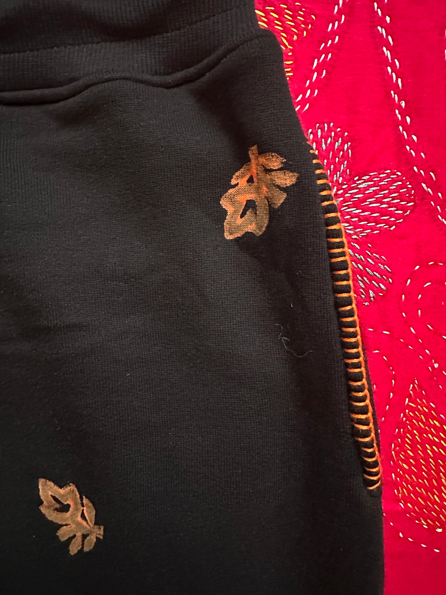 Chouki - Fleece Hand-block Print Sweatpants