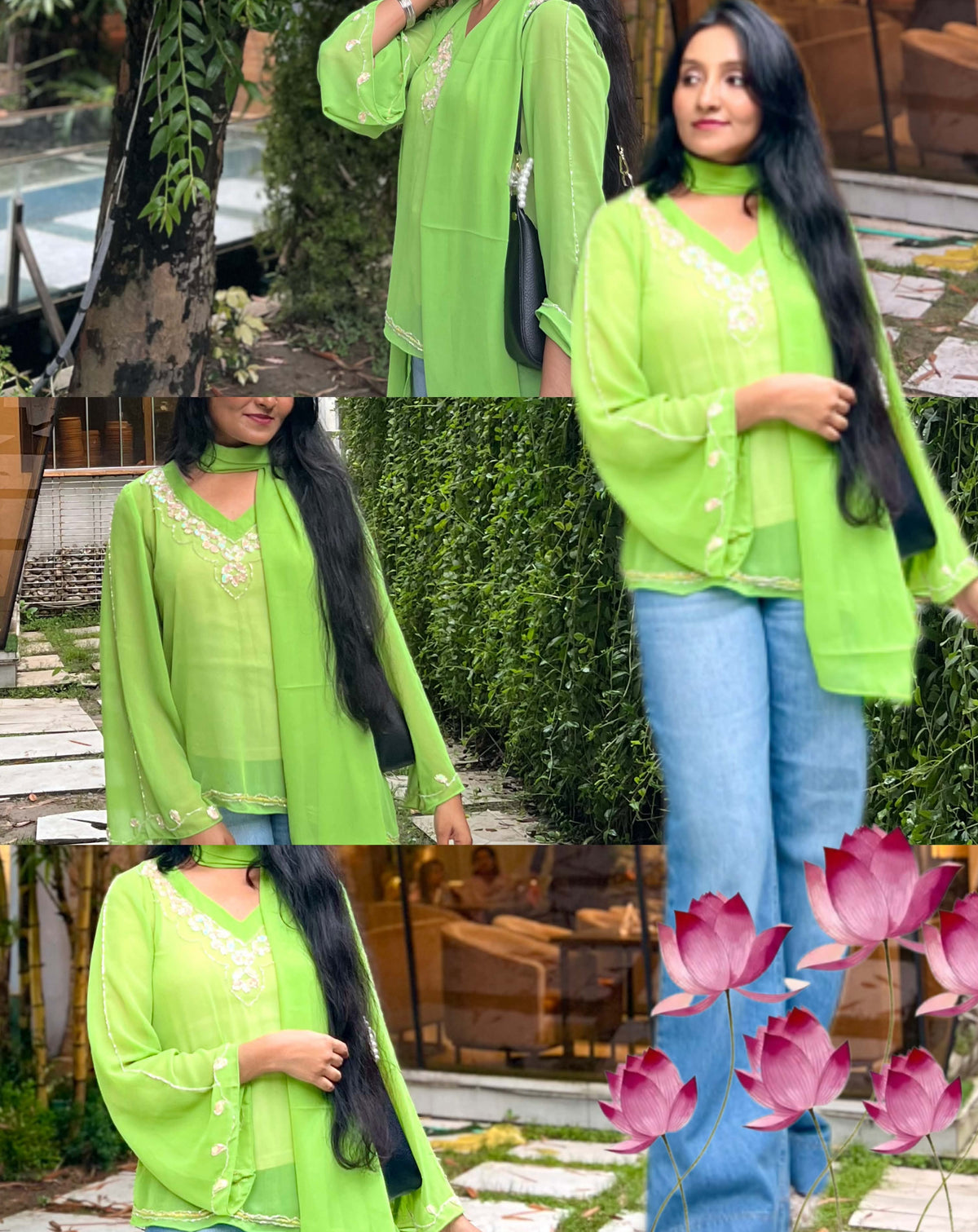 Bipasha - Hand-Embroidered & Hand-Beaded 90s Top with Dupatta