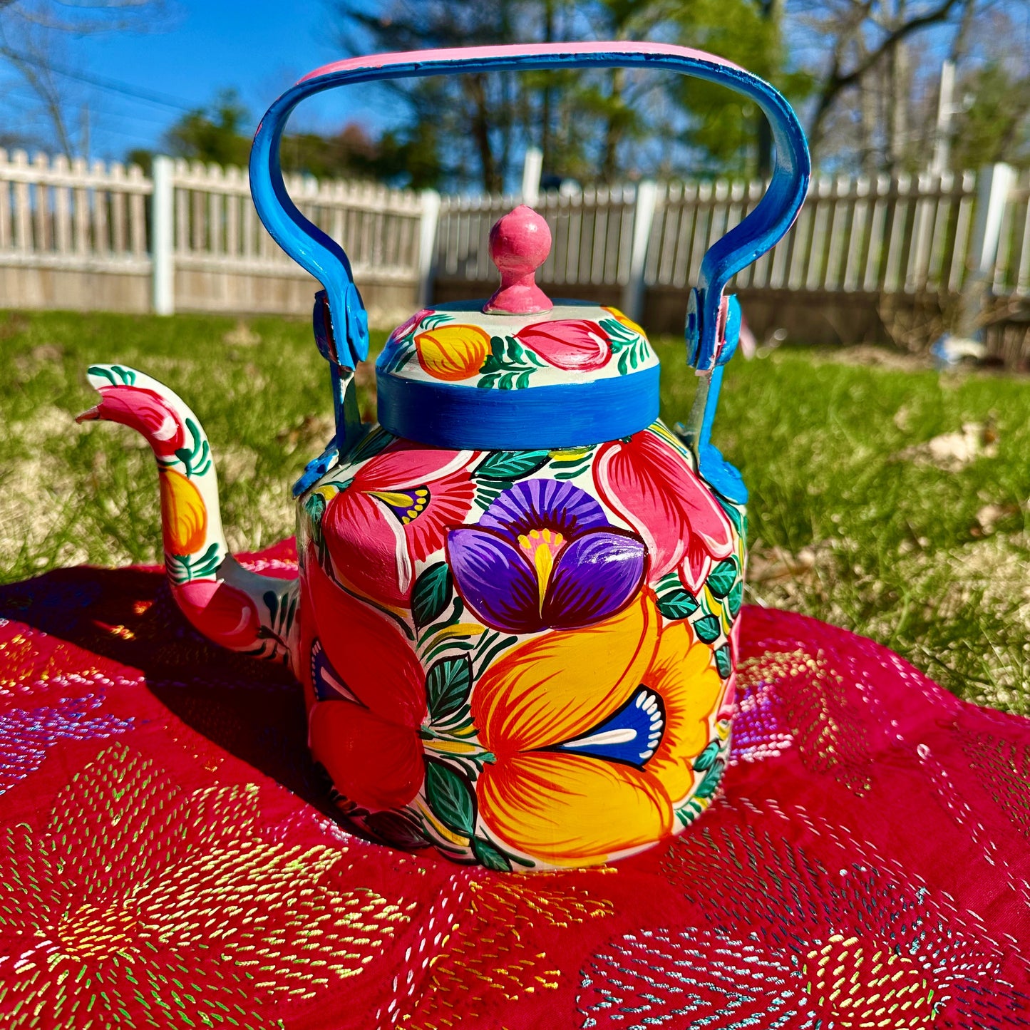 Chai Lover - Rickshaw HandPaint Steel Kettle V4