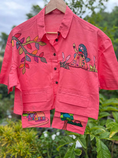 Nokshi - Nokshi embroidered Cropped Shirt