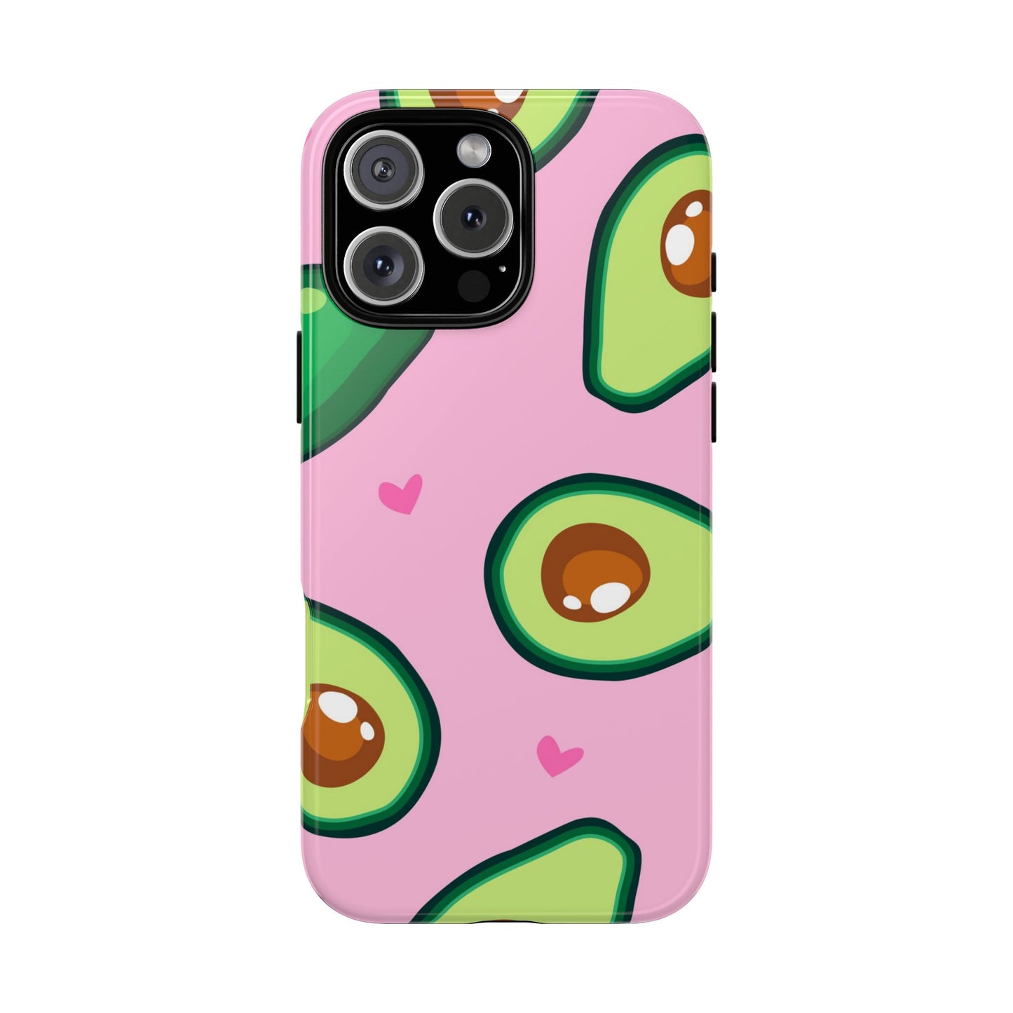 Cute Avocado Phone Case - Tough Cases with Pink Background for Food Lovers