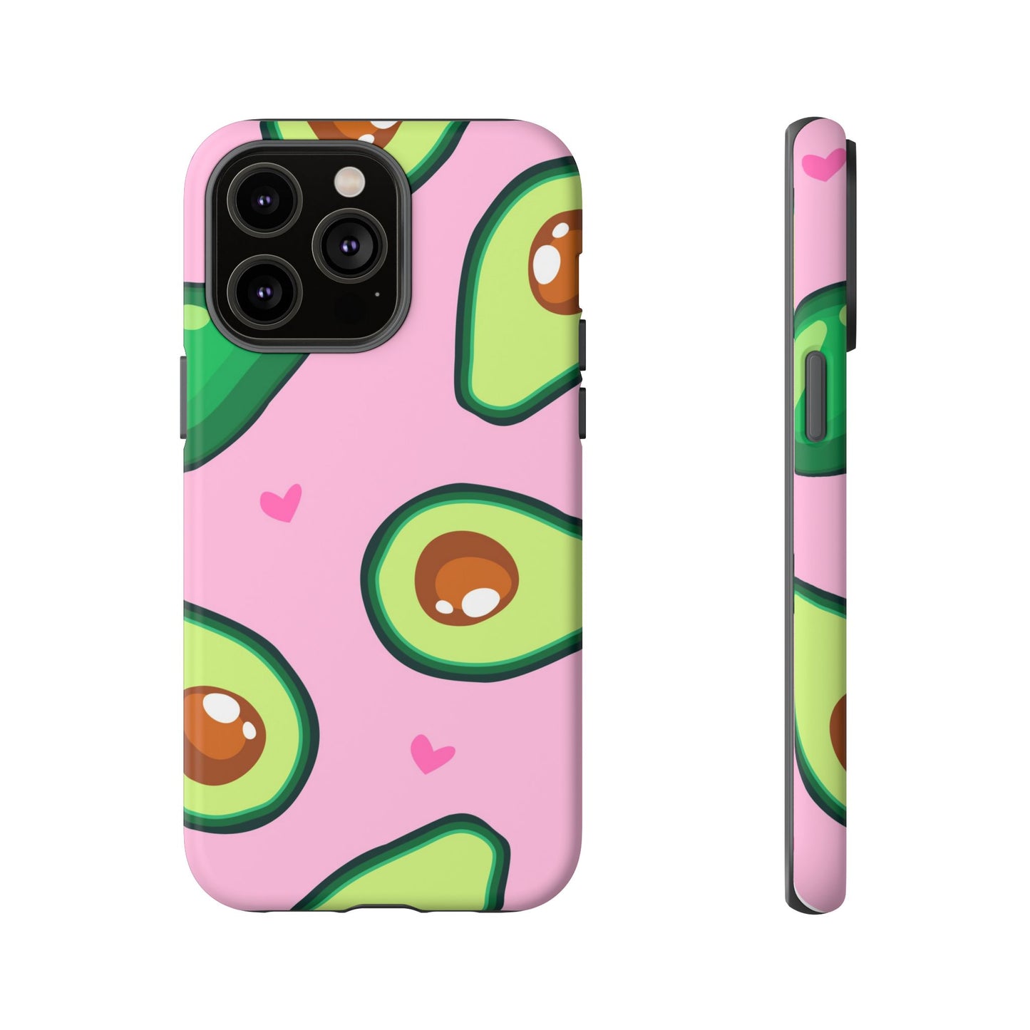 Cute Avocado Phone Case - Tough Cases with Pink Background for Food Lovers