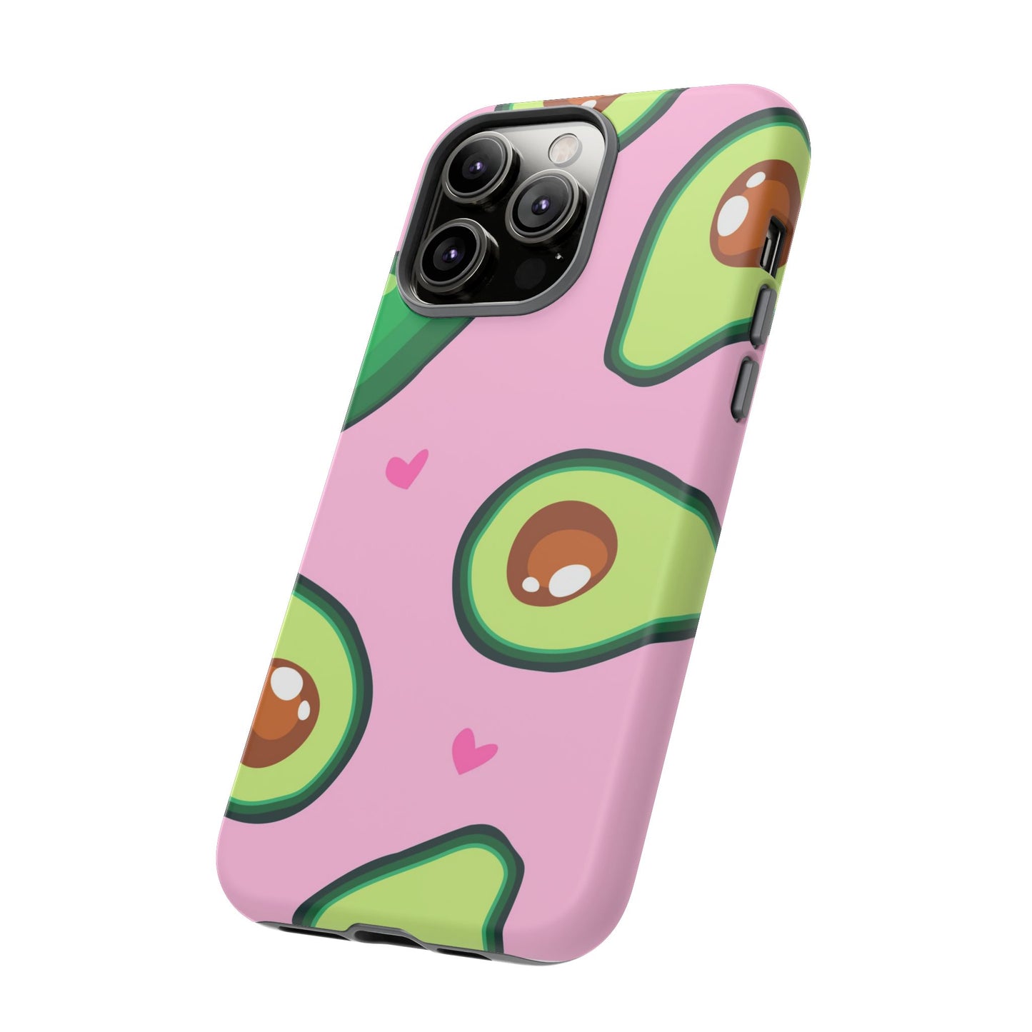 Cute Avocado Phone Case - Tough Cases with Pink Background for Food Lovers