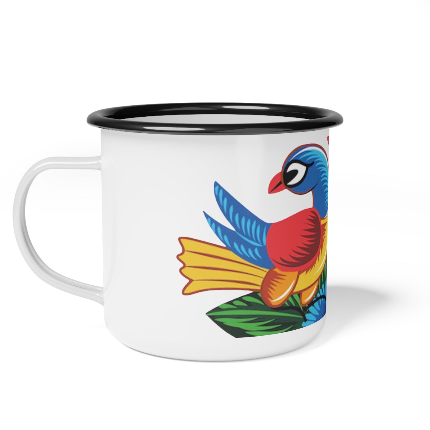 Vibrant Bird Enamel Camp Cup