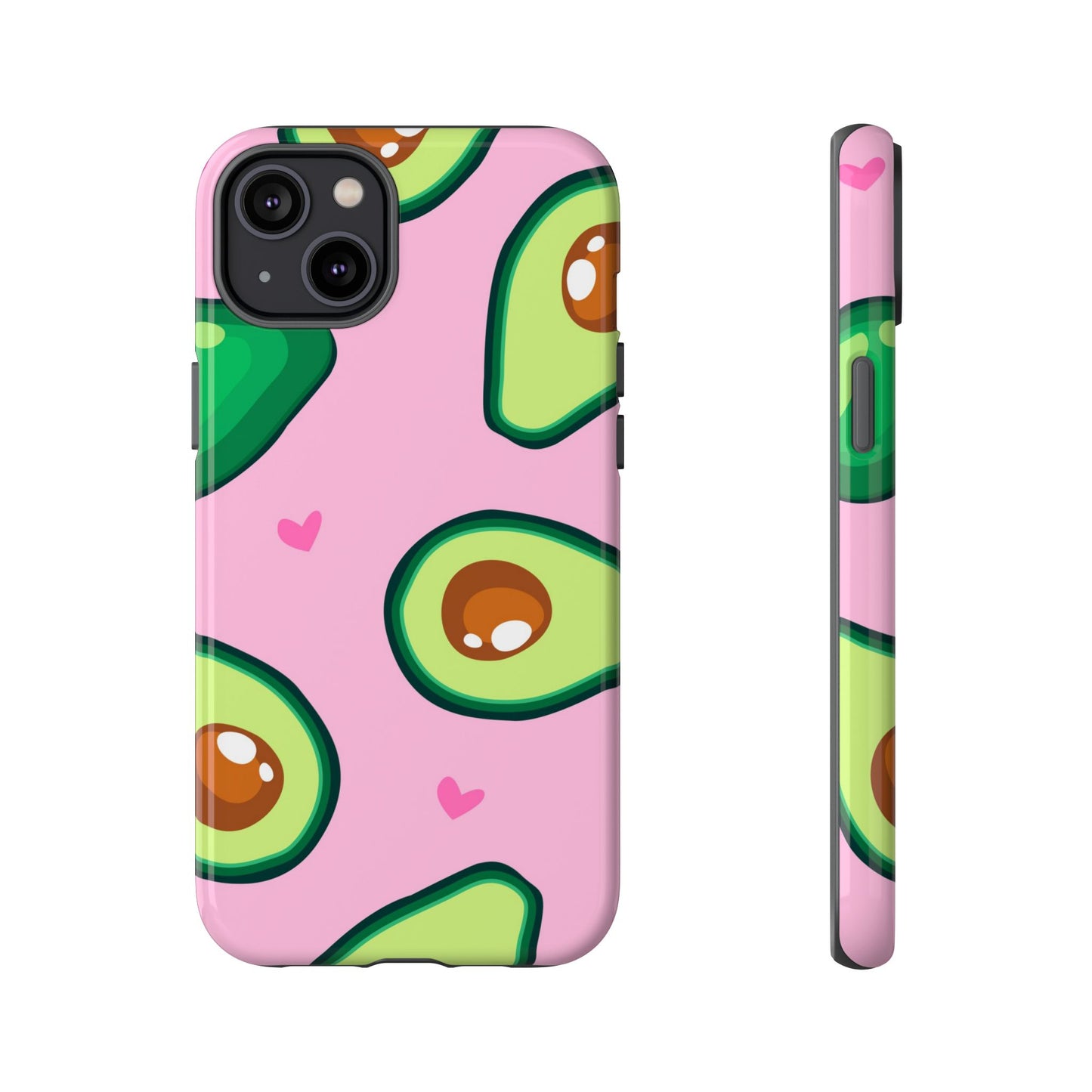 Cute Avocado Phone Case - Tough Cases with Pink Background for Food Lovers