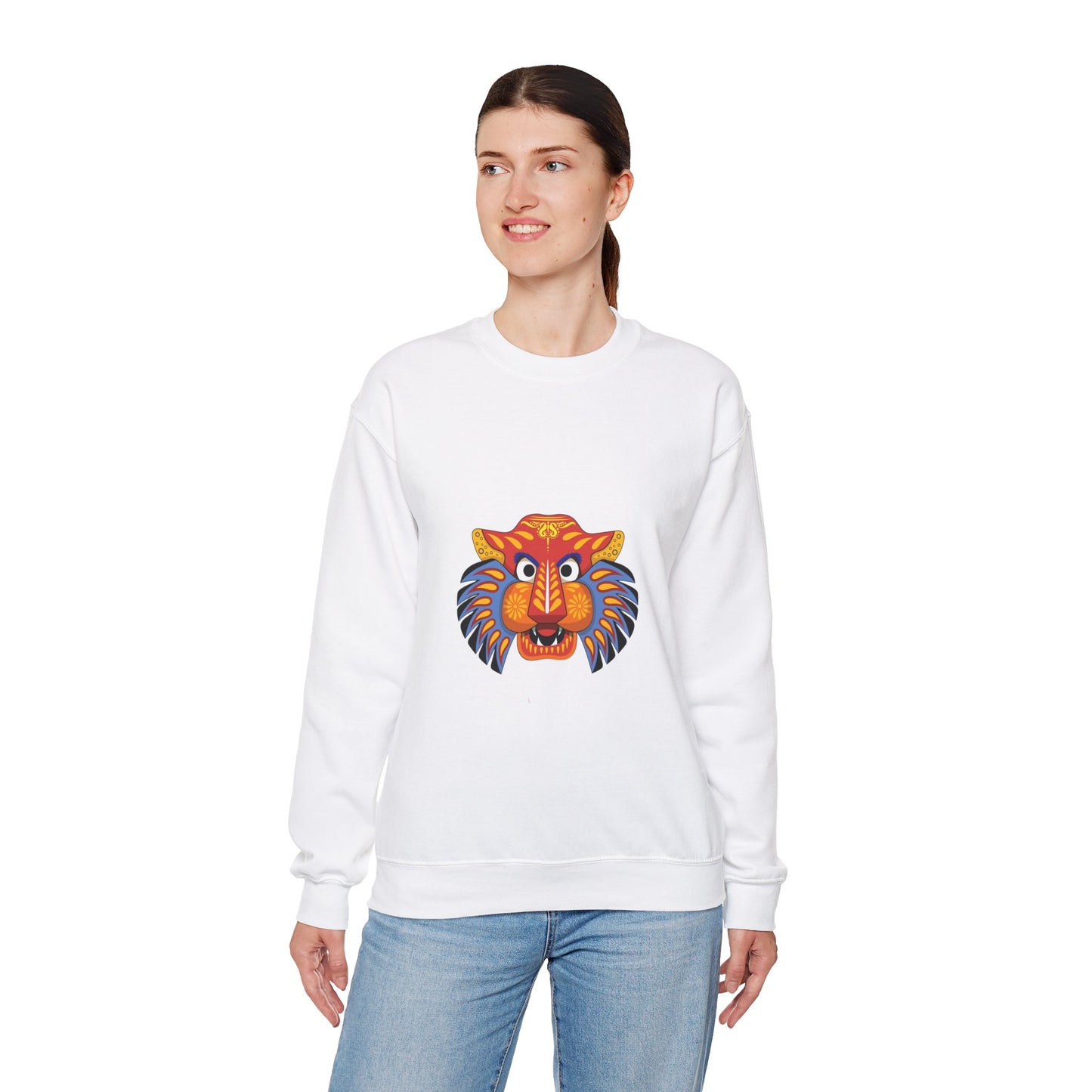 Vibrant Tiger Design Unisex Crewneck Sweatshirt