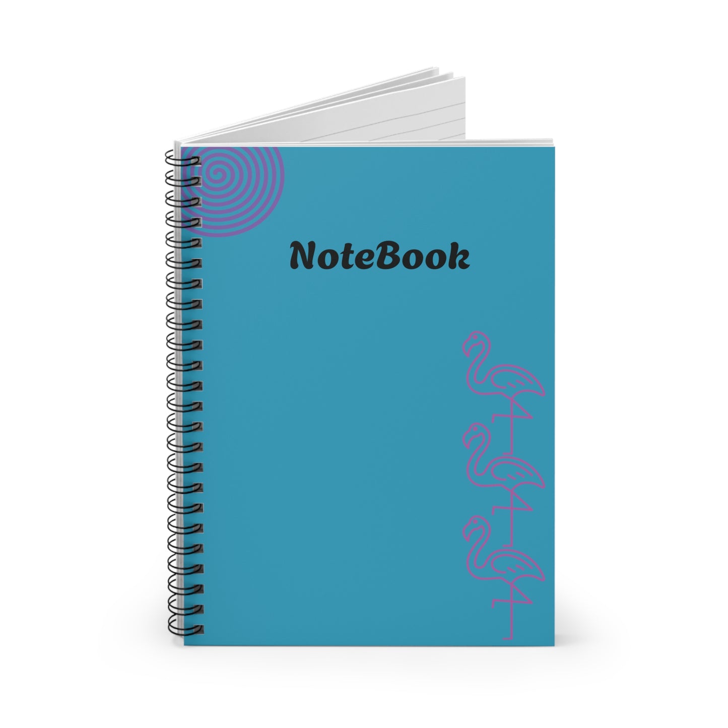 Colorful Flamingo Spiral Notebook - Ruled Lines for Notes & Journaling