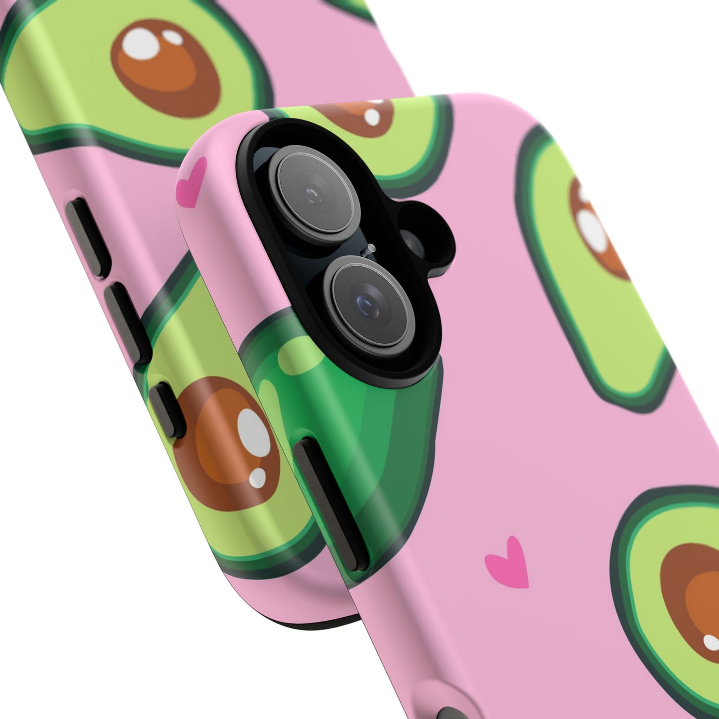 Cute Avocado Phone Case - Tough Cases with Pink Background for Food Lovers