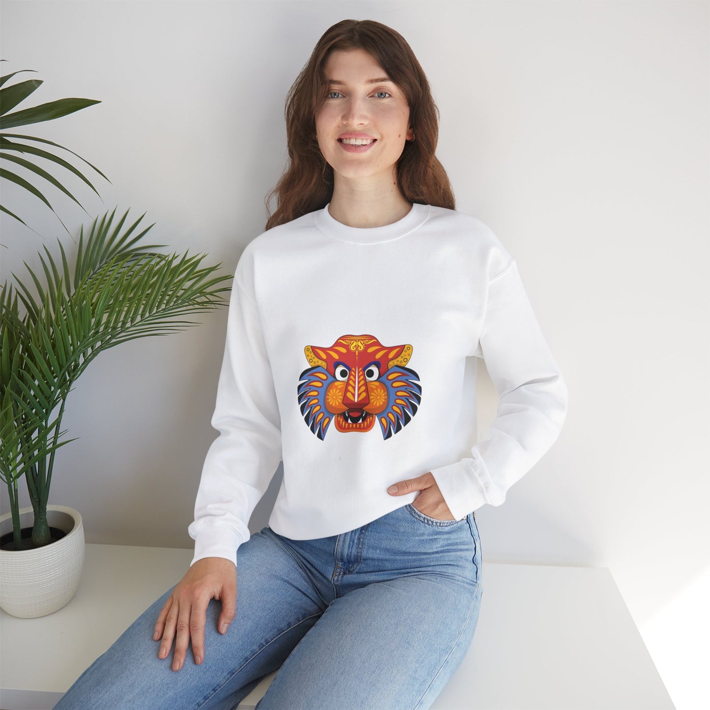 Vibrant Tiger Design Unisex Crewneck Sweatshirt