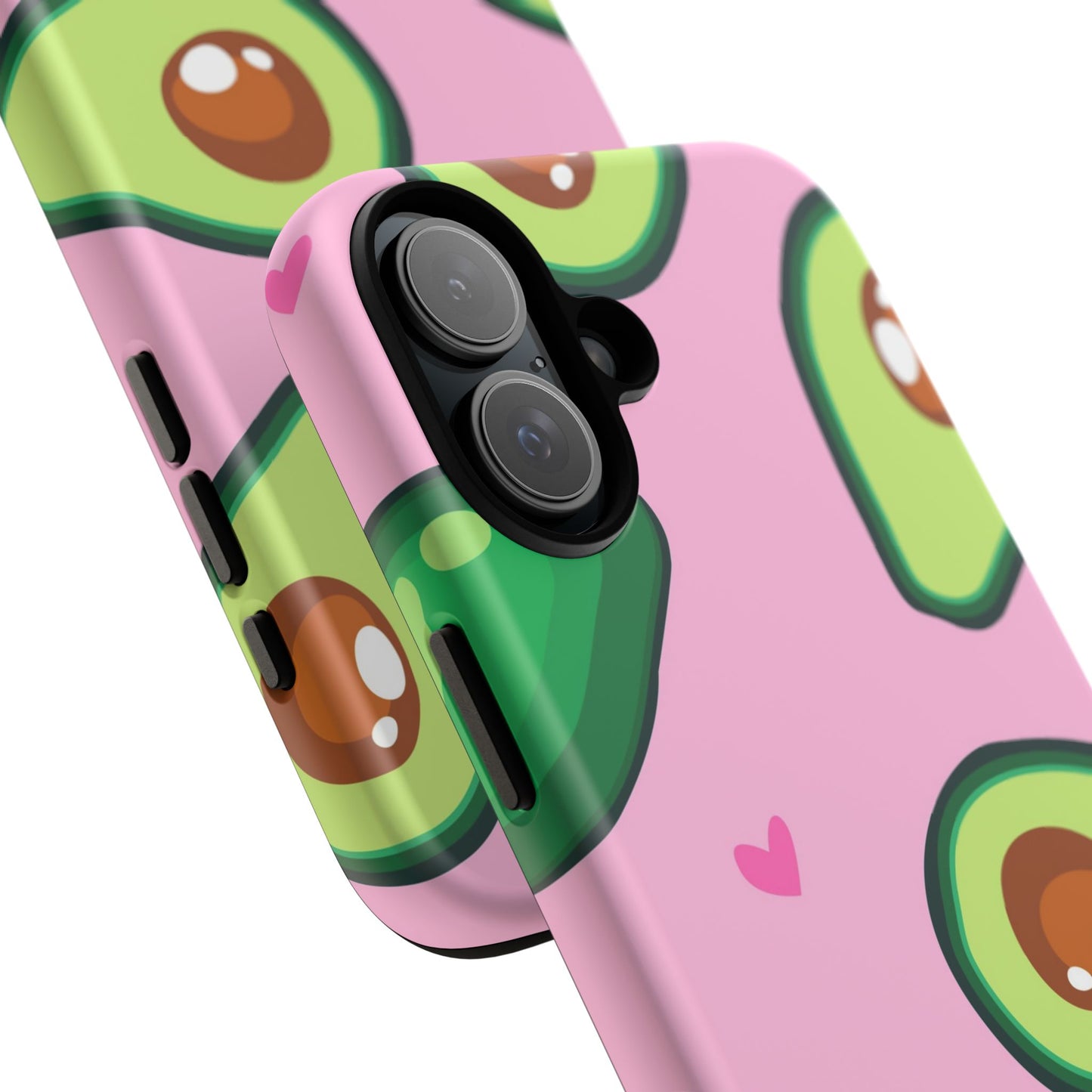 Cute Avocado Phone Case - Tough Cases with Pink Background for Food Lovers