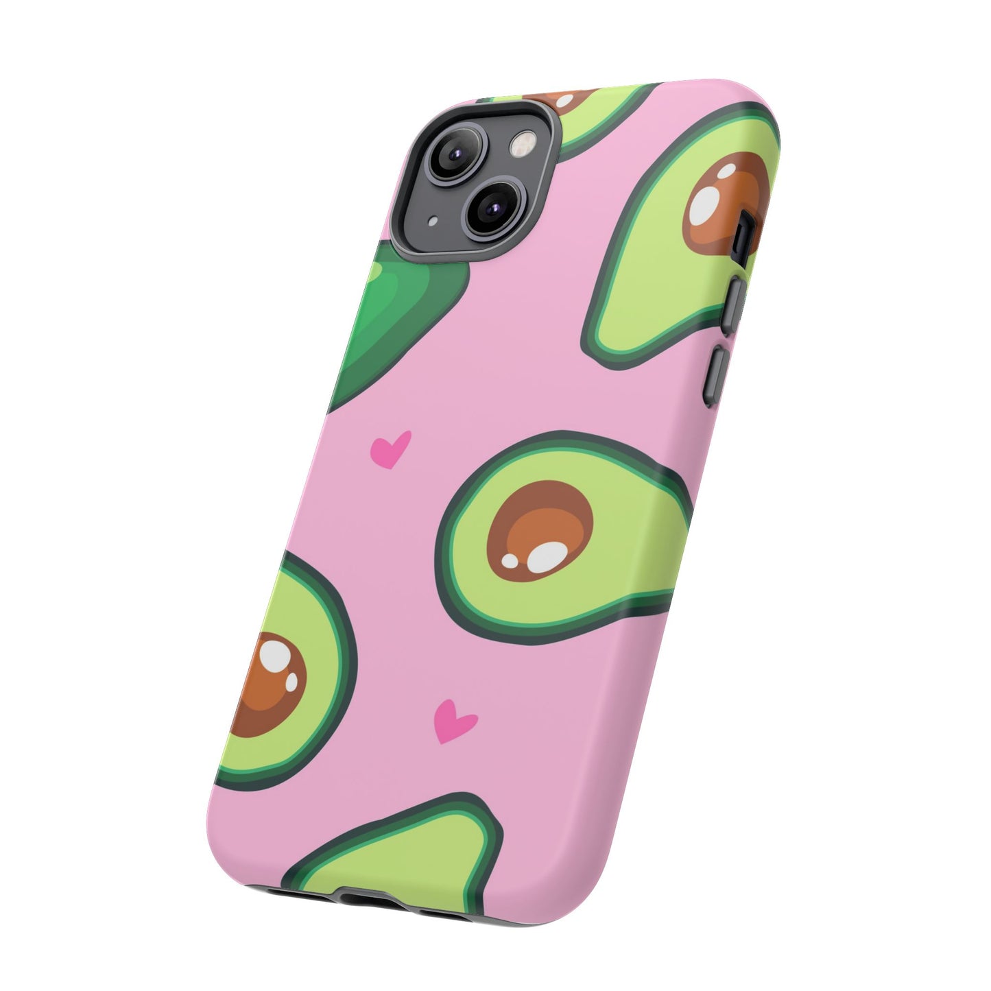 Cute Avocado Phone Case - Tough Cases with Pink Background for Food Lovers