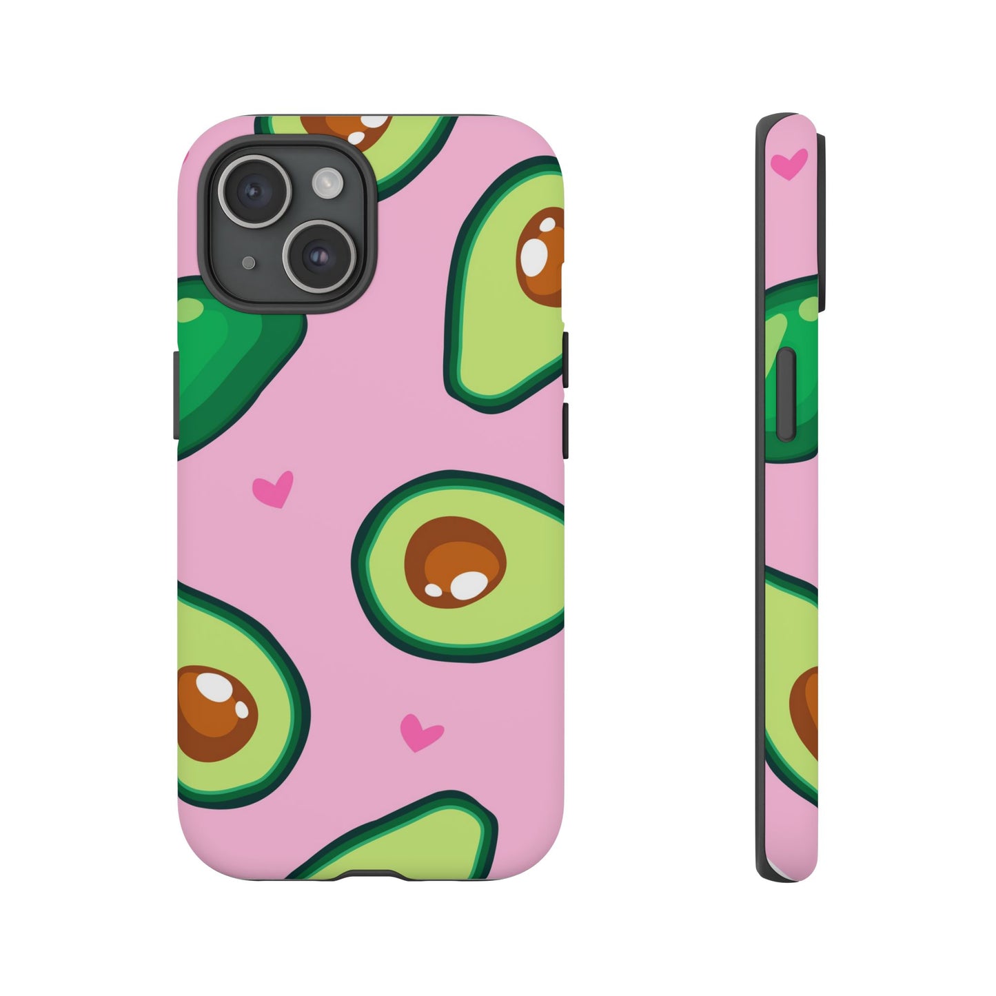 Cute Avocado Phone Case - Tough Cases with Pink Background for Food Lovers