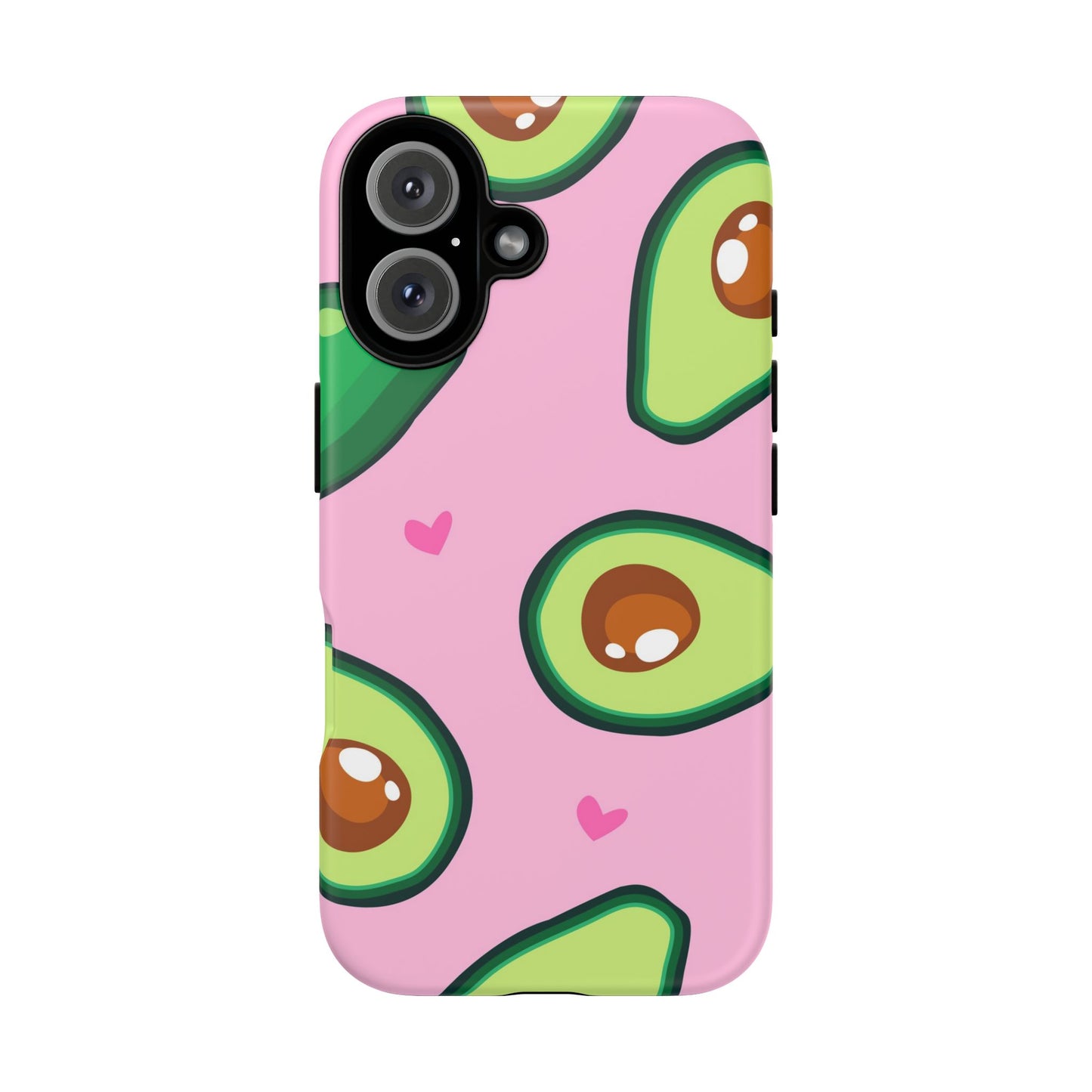 Cute Avocado Phone Case - Tough Cases with Pink Background for Food Lovers