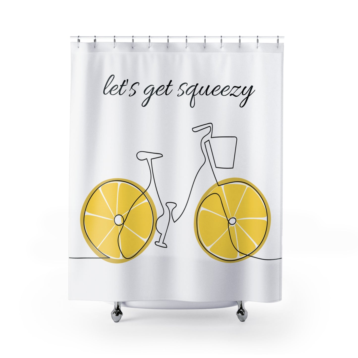 Let’s Get Squeezy Citrus Bicycle Shower Curtain