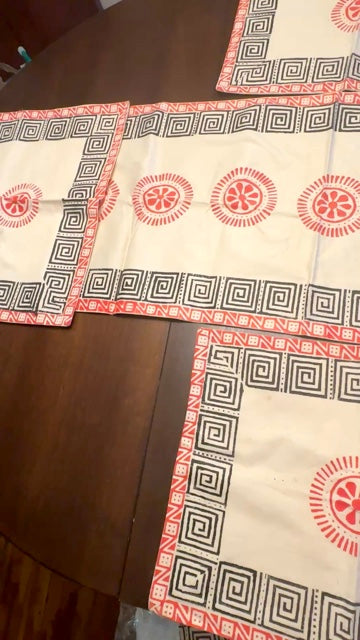Chorka - Handblock Print Table Runner and Placemat Set