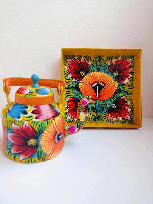 Chai Lover - Rickshaw HandPaint Steel Kettle V3