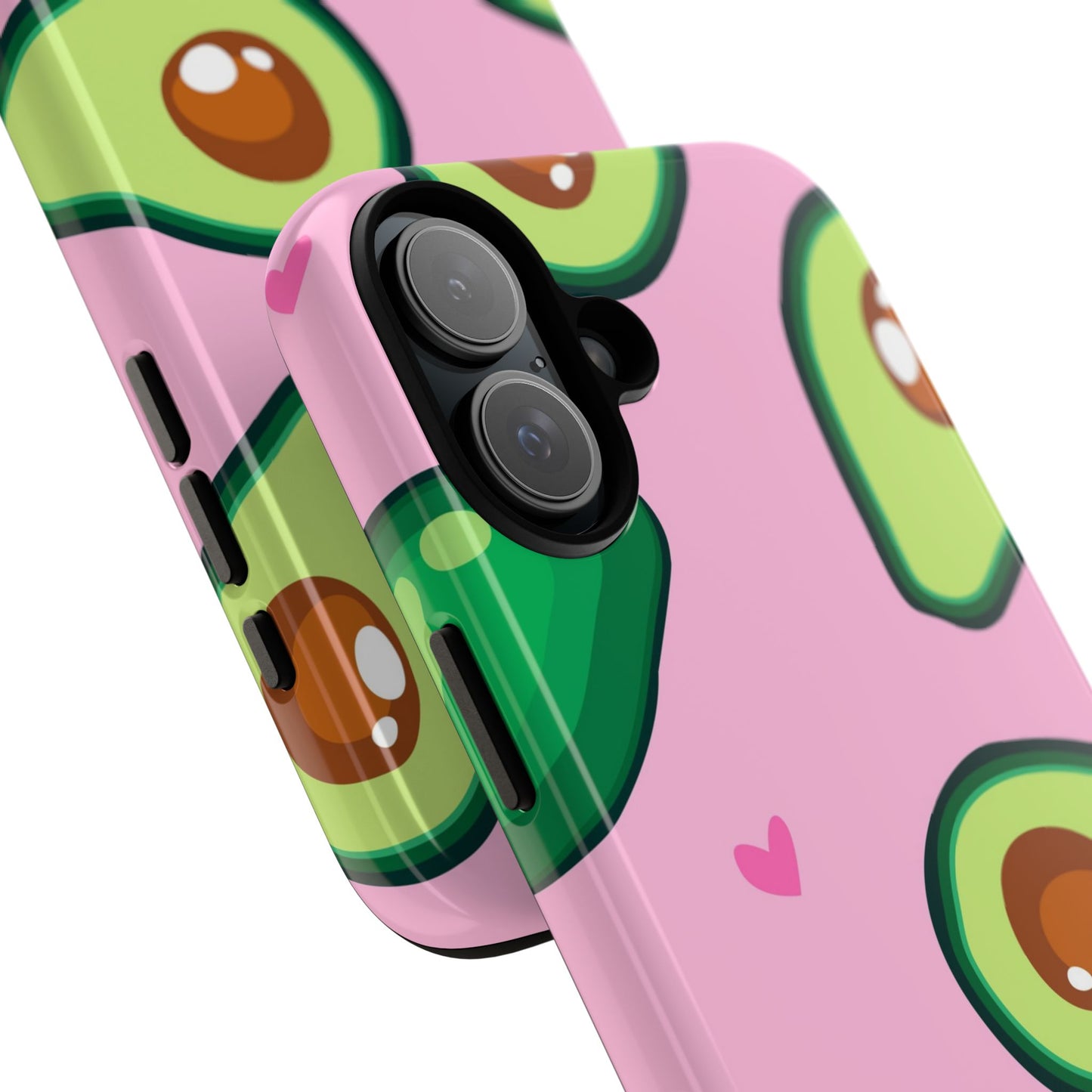 Cute Avocado Phone Case - Tough Cases with Pink Background for Food Lovers