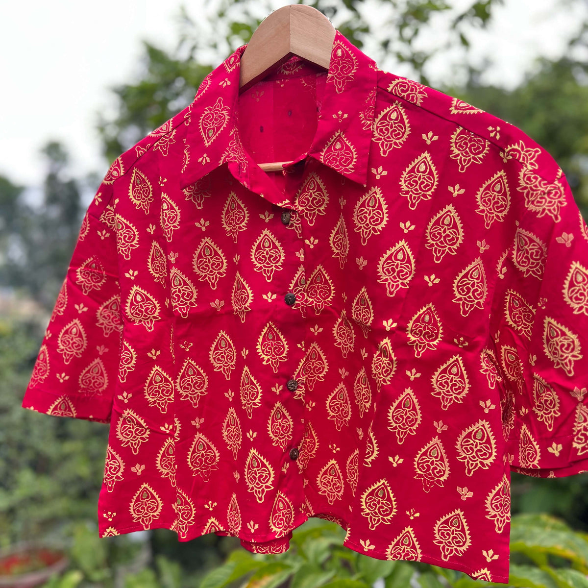 Kolka - Hand-Block Crop Shirt