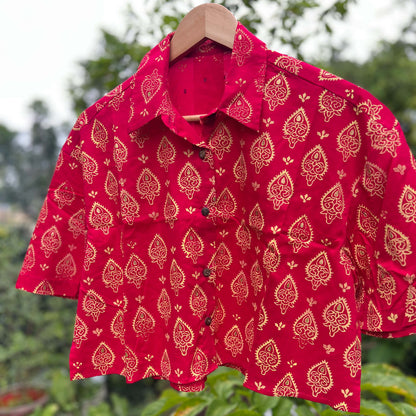 Kolka - Hand-Block Crop Shirt