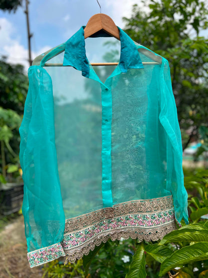 Neela - Handmade Lace Shirt | Bangladeshi Artisan Clothing