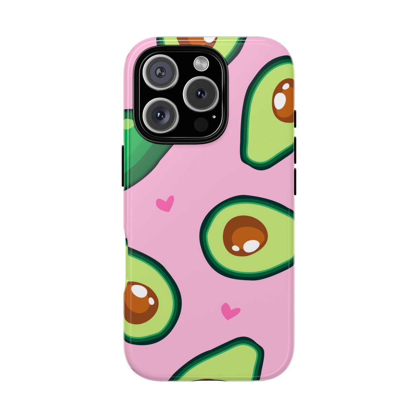 Cute Avocado Phone Case - Tough Cases with Pink Background for Food Lovers