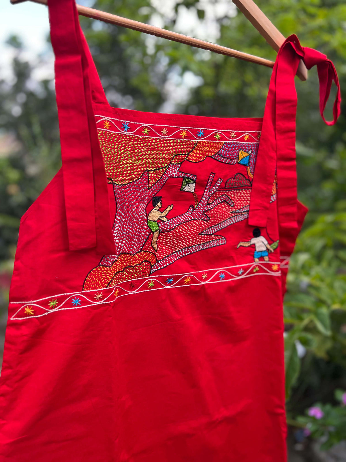 Guddi - Hand-Embroidered Kantha Stitch Dress