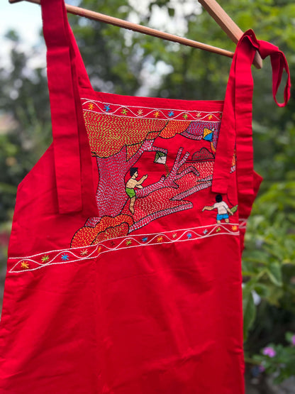 Guddi - Hand-Embroidered Kantha Stitch Dress