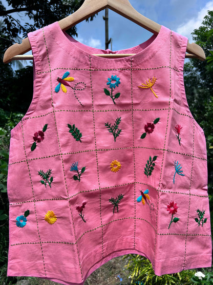 Rekha - Kantha Embroidered Top
