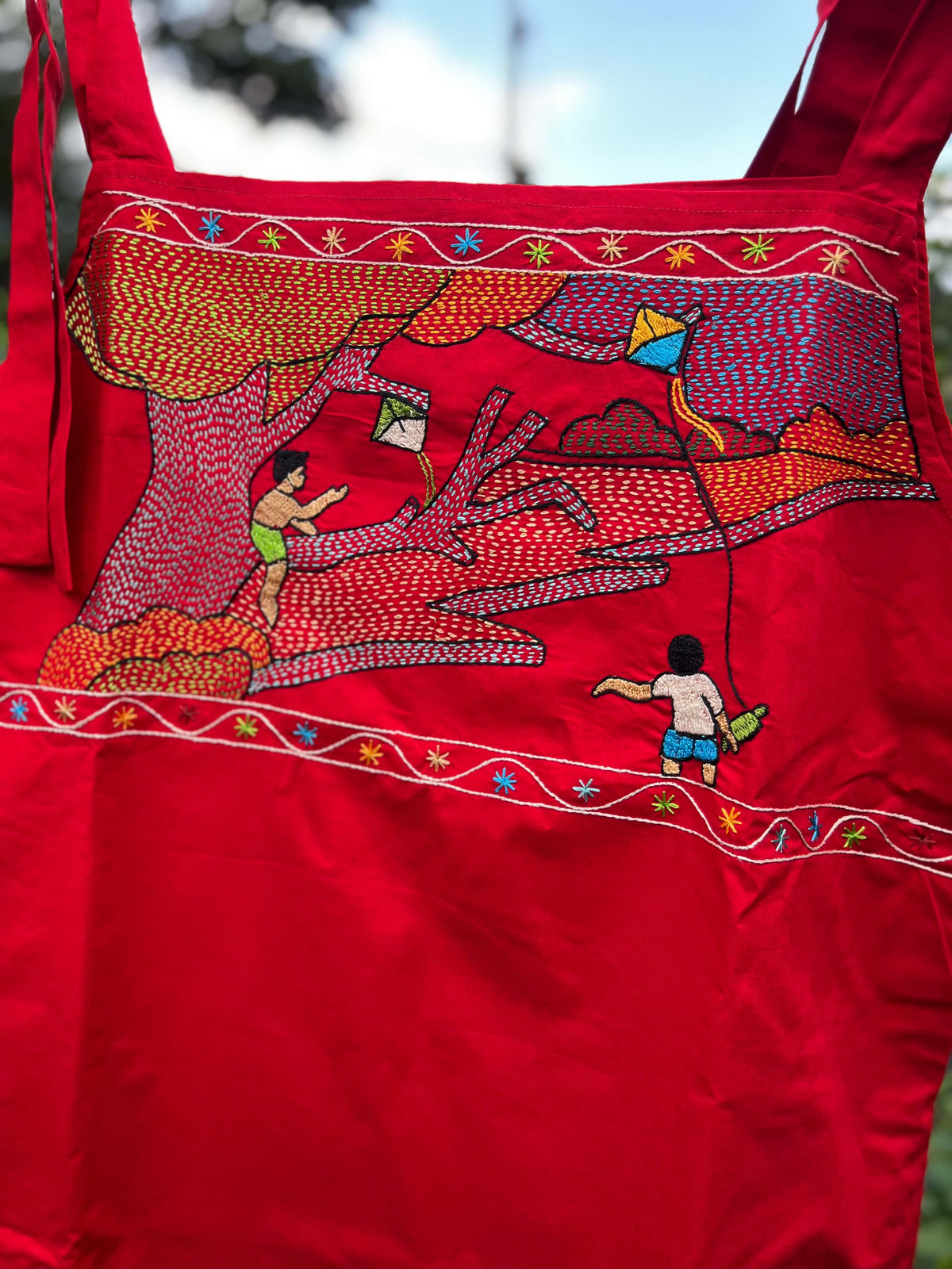 Guddi - Hand-Embroidered Kantha Stitch Dress