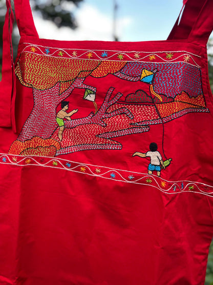 Guddi - Hand-Embroidered Kantha Stitch Dress