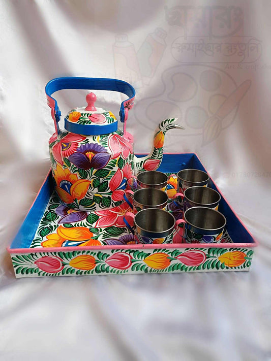 Chai Lover - Rickshaw HandPaint Steel Tea Set V2