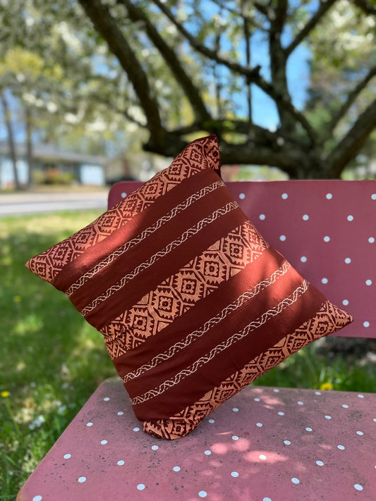 Hand block & Hand Embroidery Cushion Cover
