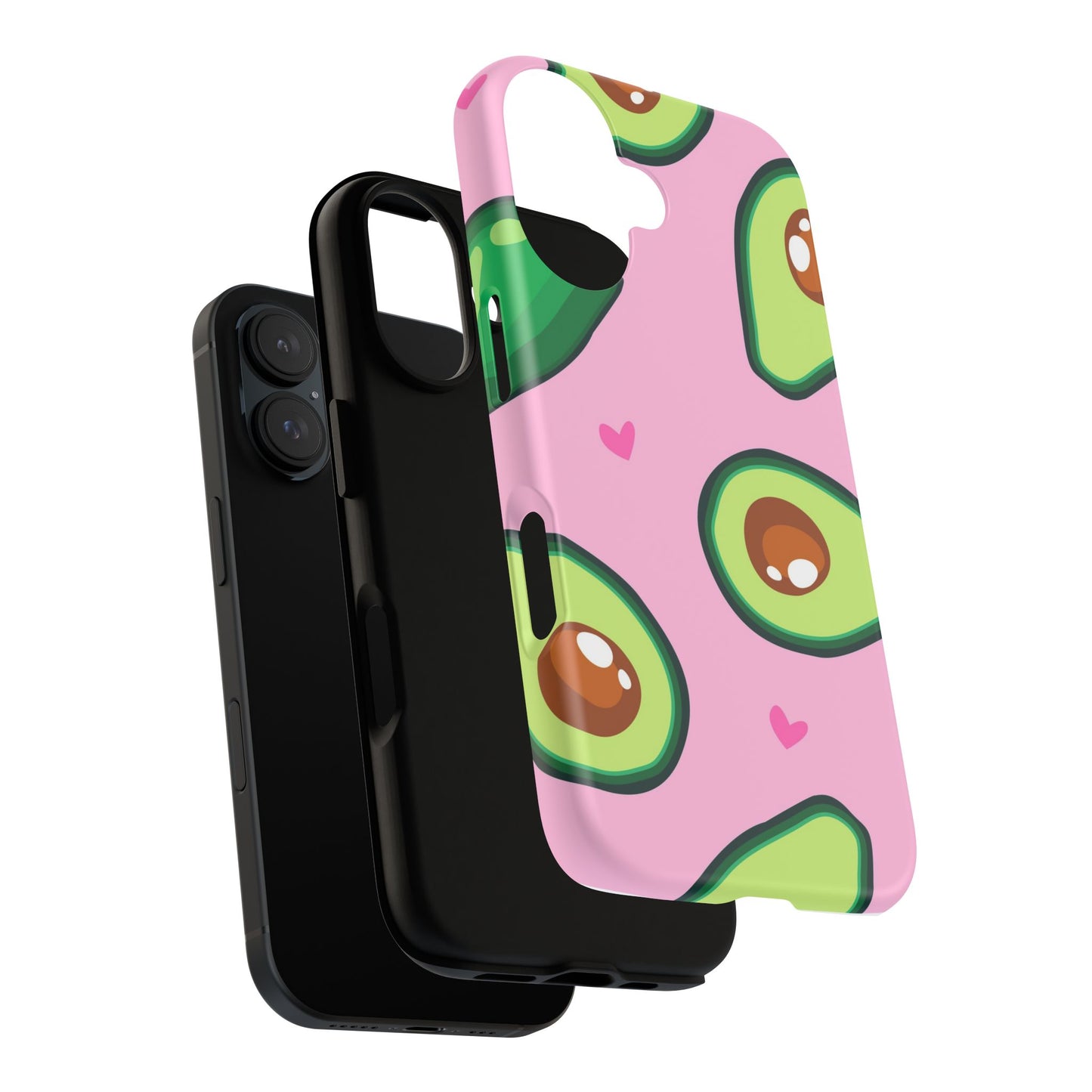 Cute Avocado Phone Case - Tough Cases with Pink Background for Food Lovers