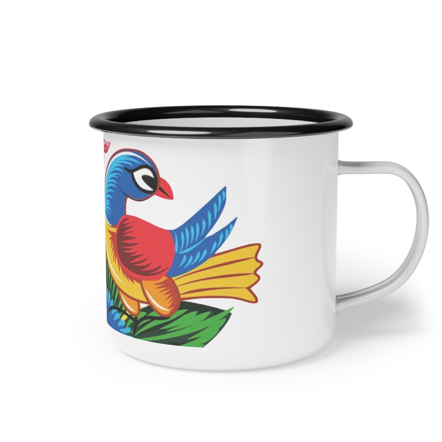 Vibrant Bird Enamel Camp Cup