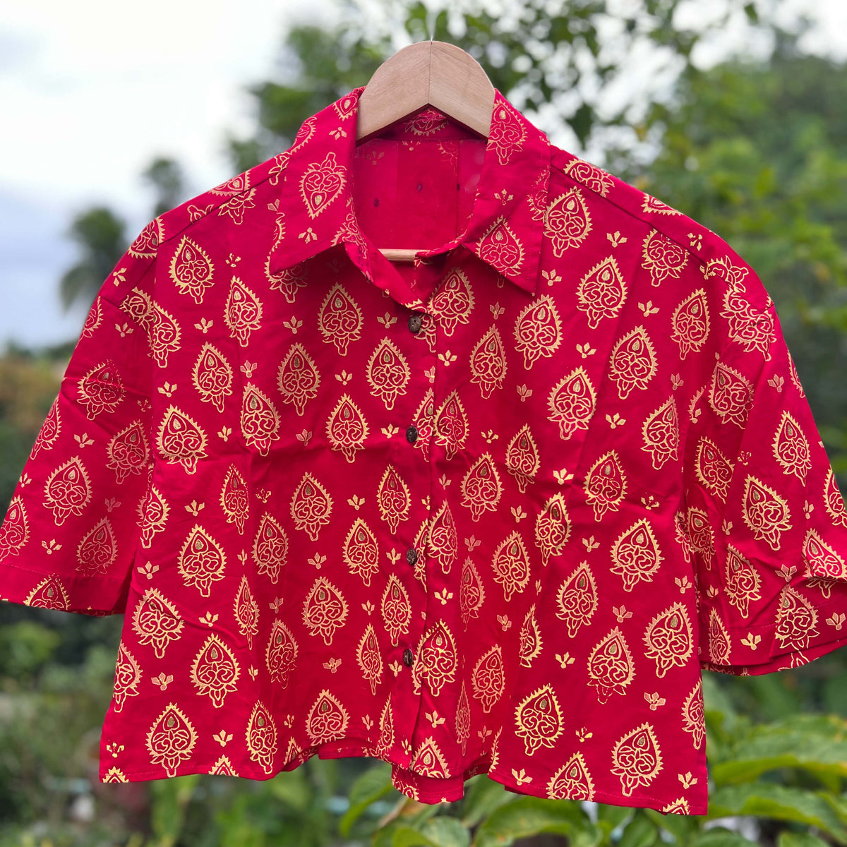 Kolka - Hand-Block Crop Shirt