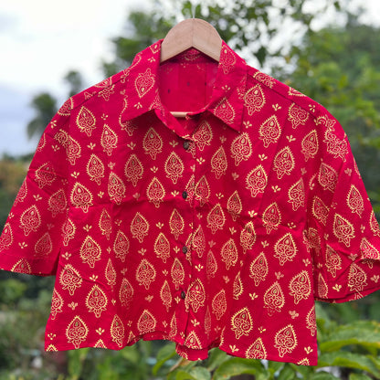 Kolka - Hand-Block Crop Shirt