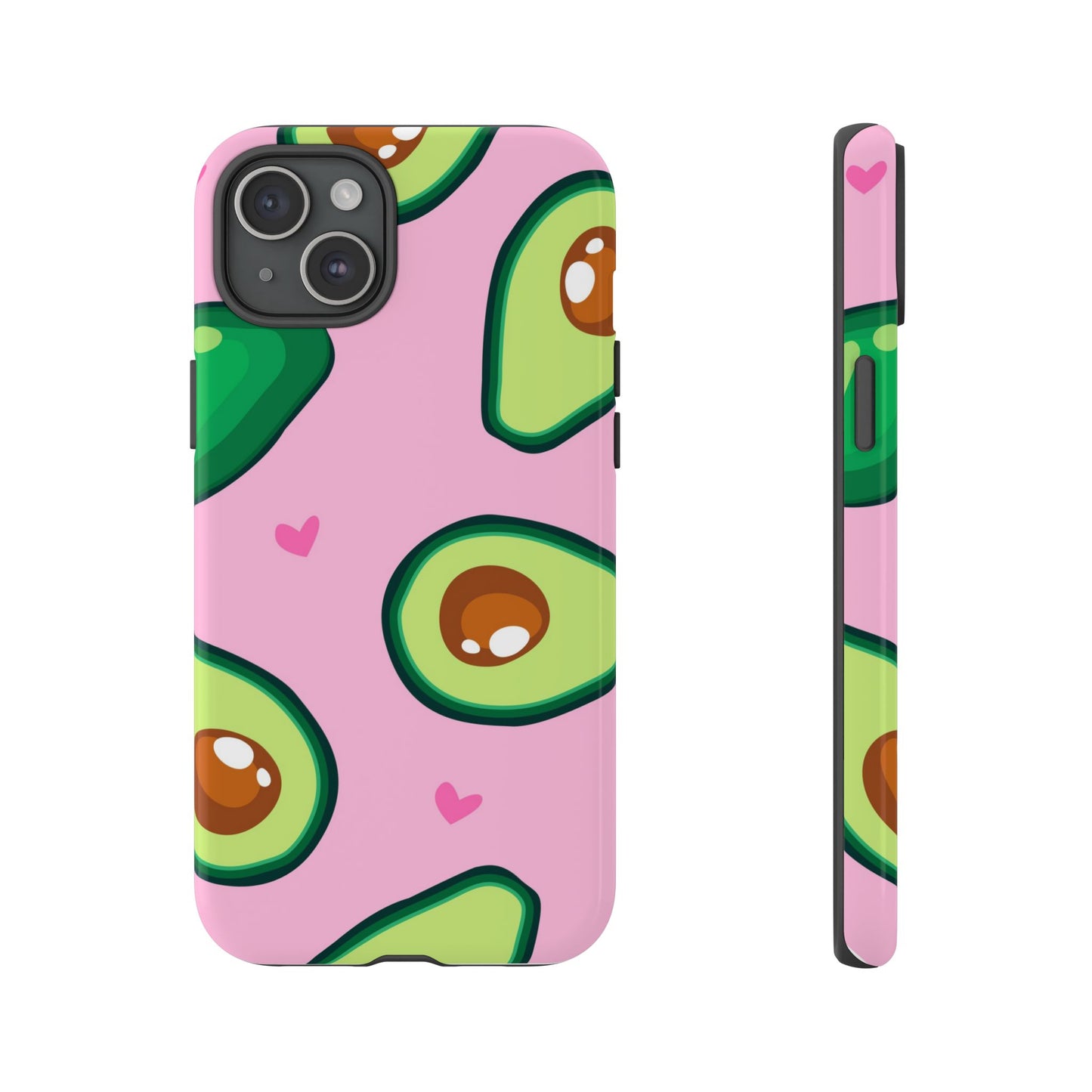 Cute Avocado Phone Case - Tough Cases with Pink Background for Food Lovers