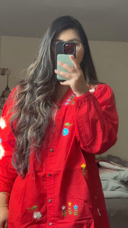 Phool (Flower) - Hand Embroider Ethnic Tunic Top