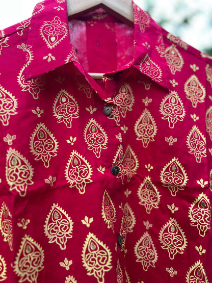 Kolka - Hand-Block Crop Shirt