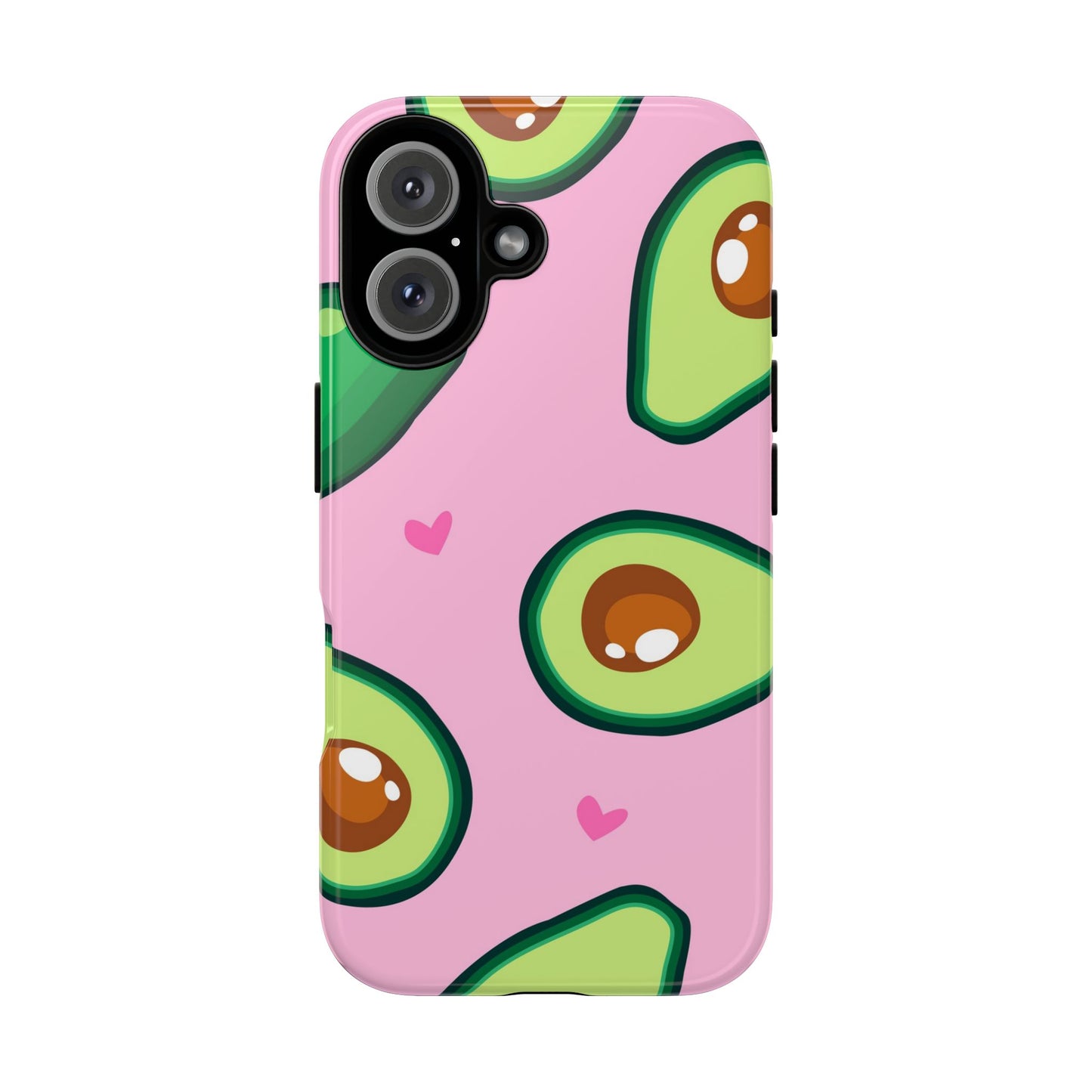 Cute Avocado Phone Case - Tough Cases with Pink Background for Food Lovers