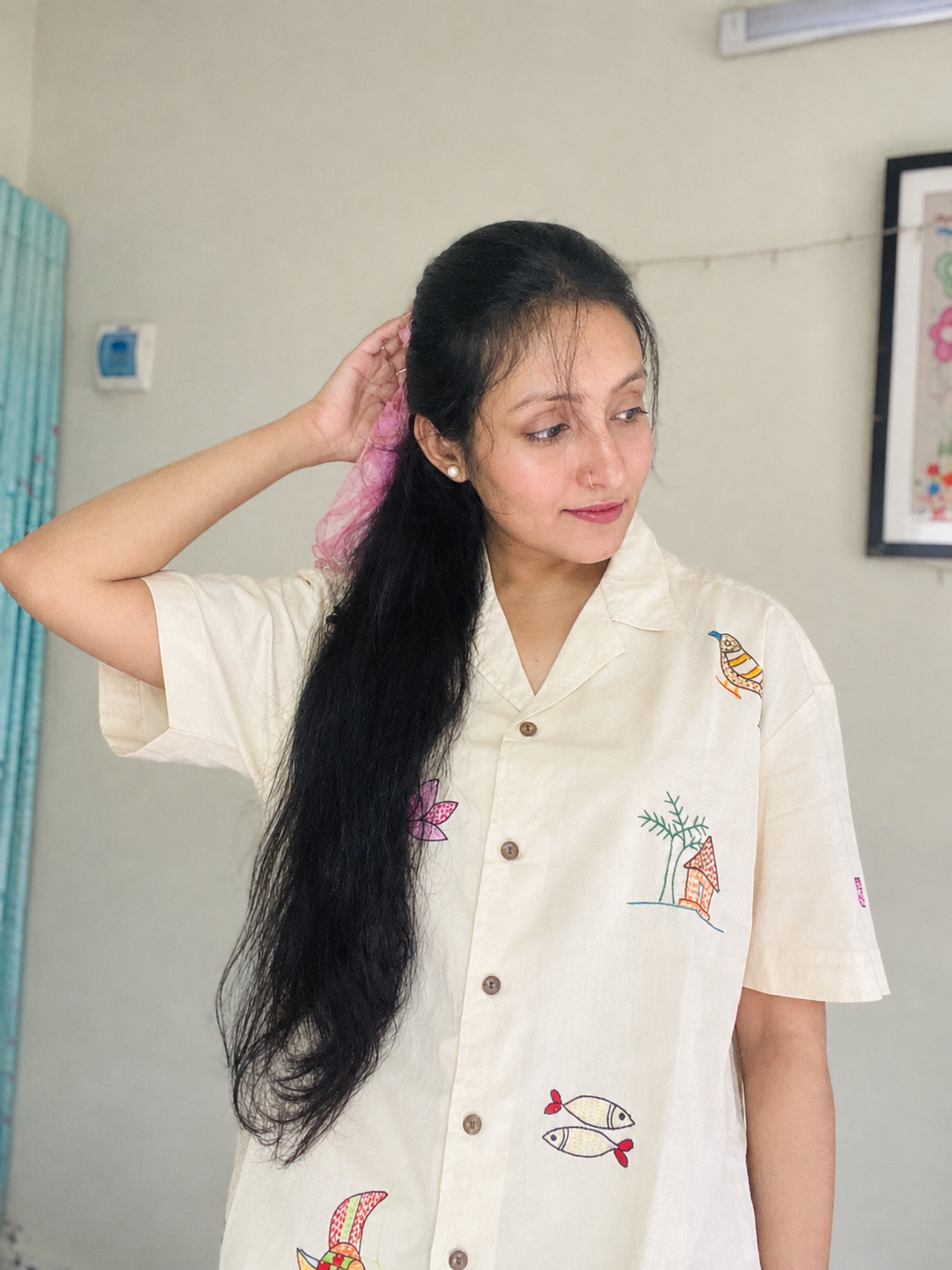 Nokshi Field - Handcrafted Nokshi Embroidery Shirt