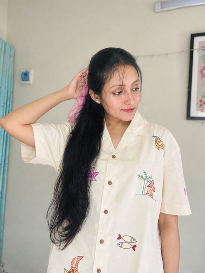 Nokshi Field - Handcrafted Nokshi Embroidery Shirt
