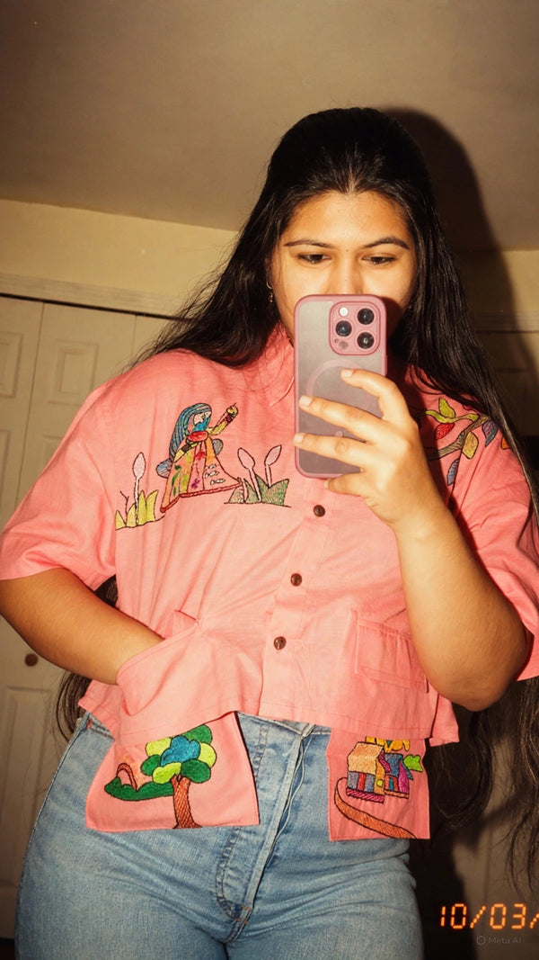 Nokshi - Nokshi embroidered Cropped Shirt