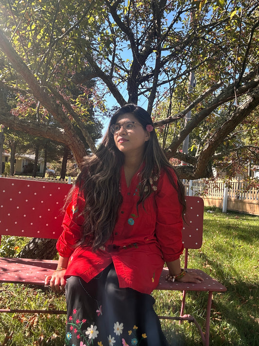 Phool (Flower) - Hand Embroider Ethnic Tunic Top